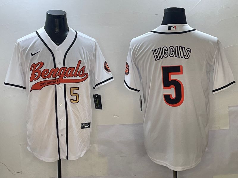 Men Cincinnati Bengals #5 Hiccins White Joint Name 2025 Nike Limited NFL Jersey style 4->cincinnati bengals->NFL Jersey